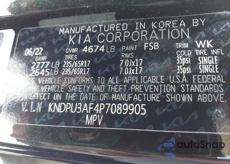 2023 Kia Sportage Lx z USA, uszkodzony, nr VIN KNDPU3AF4P7089905